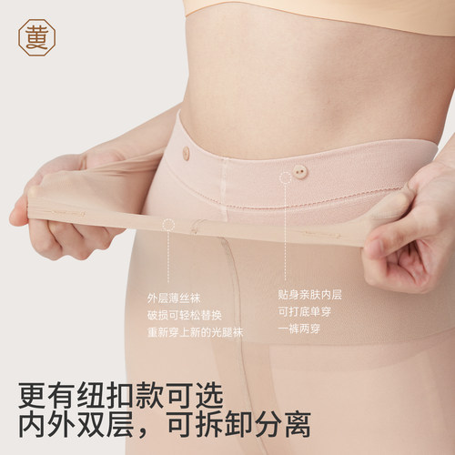 黄小姐大码光腿神器女秋冬自然高弹美肤不掉裆加绒保暖打底连裤袜 - 图2