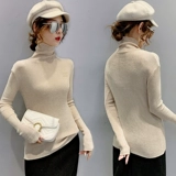 Демисезонный бархатный лебедь, приятный телу трикотажный свитер, облегающий крой, в западном стиле, по фигуре