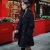 Áo khoác len kiểu retro mang phong cách bến cảng của phụ nữ lạnh lùng trong phần dài của học sinh dày cộng với áo khoác len bằng vải bông mùa đông - Trung bình và dài Coat mẫu áo khoác lông nữ đẹp Trung bình và dài Coat