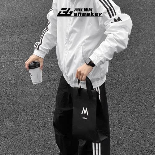 阿迪达斯三叶草男女复古风梭织透气三条纹立领夹克外套JI7533 - 图2