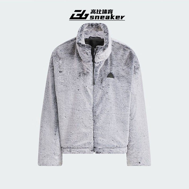 阿迪达斯秋冬女子立领人造皮草毛绒保暖宽松休闲外套夹克JJ1081,淘宝优惠券,粉丝福利购,淘宝优惠卷