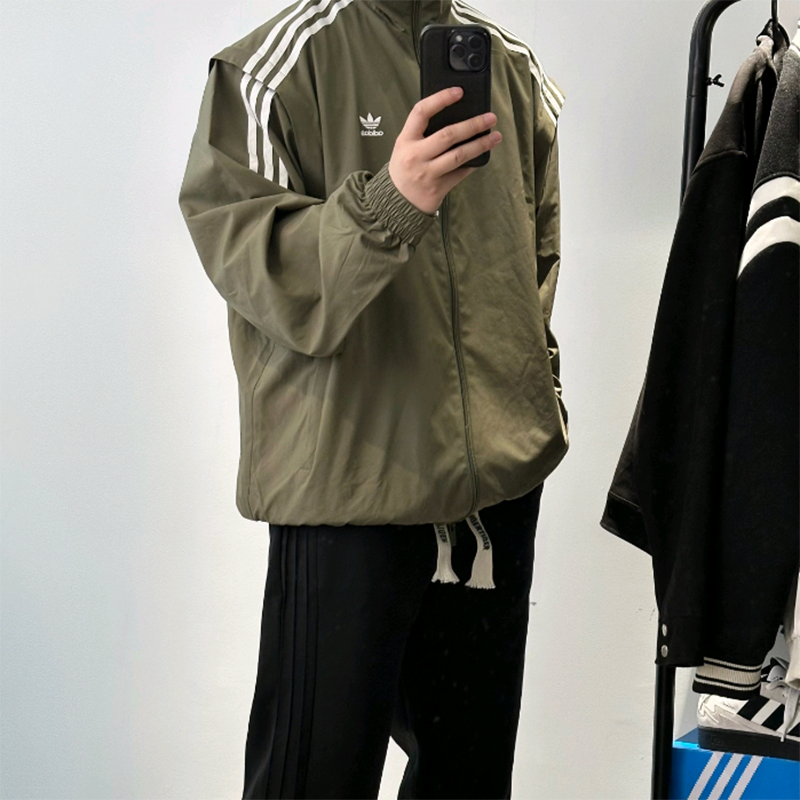 阿迪达斯三叶草男女外套运动休闲立领条纹宽松梭织夹克JM9252,淘宝优惠券,粉丝福利购,淘宝优惠卷