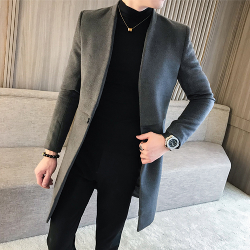 秋冬季毛呢大衣男中长款韩版修身英伦青年呢子外套立领尼妮子风衣 秋冬季毛呢大衣男中长款韩版修身英伦青年呢子外套立领尼妮子风衣