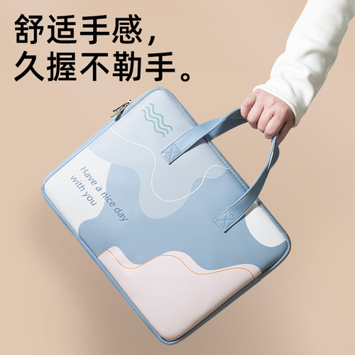 电脑包手提适用苹果macbook华为matebook14内胆包d联想小新pro16笔记本小米air13保护套女戴尔惠普15.6寸通勤 - 图1