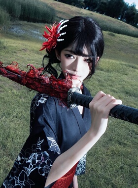 哥特暗黑风红色彼岸花鬼爪发夹