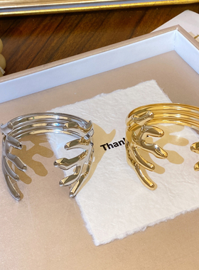 高级感冷淡风金属手镯臂环女