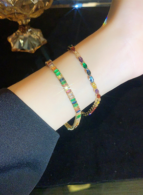 超闪多彩锆石手链女轻奢
