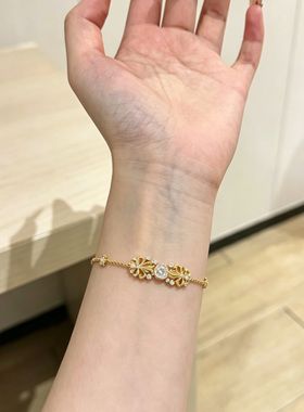 中古超闪金色鸢尾花手链