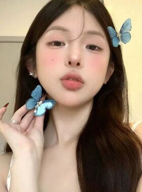 超仙复古紫色蝴蝶发夹女