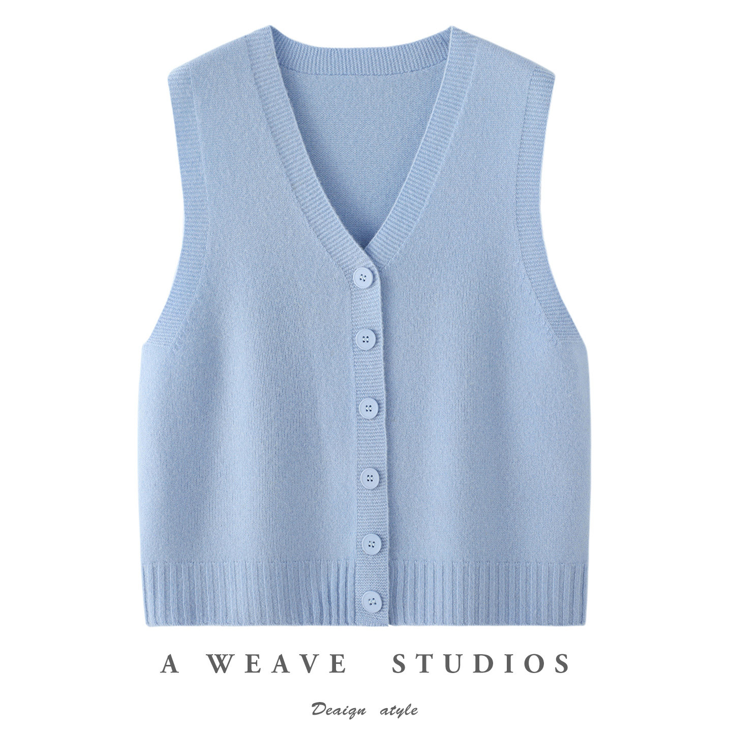 2025秋冬新款V领100%纯羊毛针织马甲开衫女宽松无袖外穿纯色背心,淘宝优惠券,粉丝福利购,淘宝优惠卷