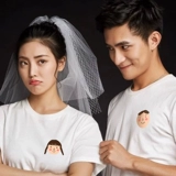 Парная одежда для влюбленных, белая летняя одежда, брендовая футболка с коротким рукавом для школьников