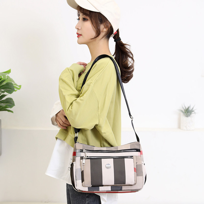 新款格子斜挎包多层单肩包布包背包牛津布女包帆布大容量妈妈包包,淘宝优惠券,粉丝福利购,淘宝优惠卷