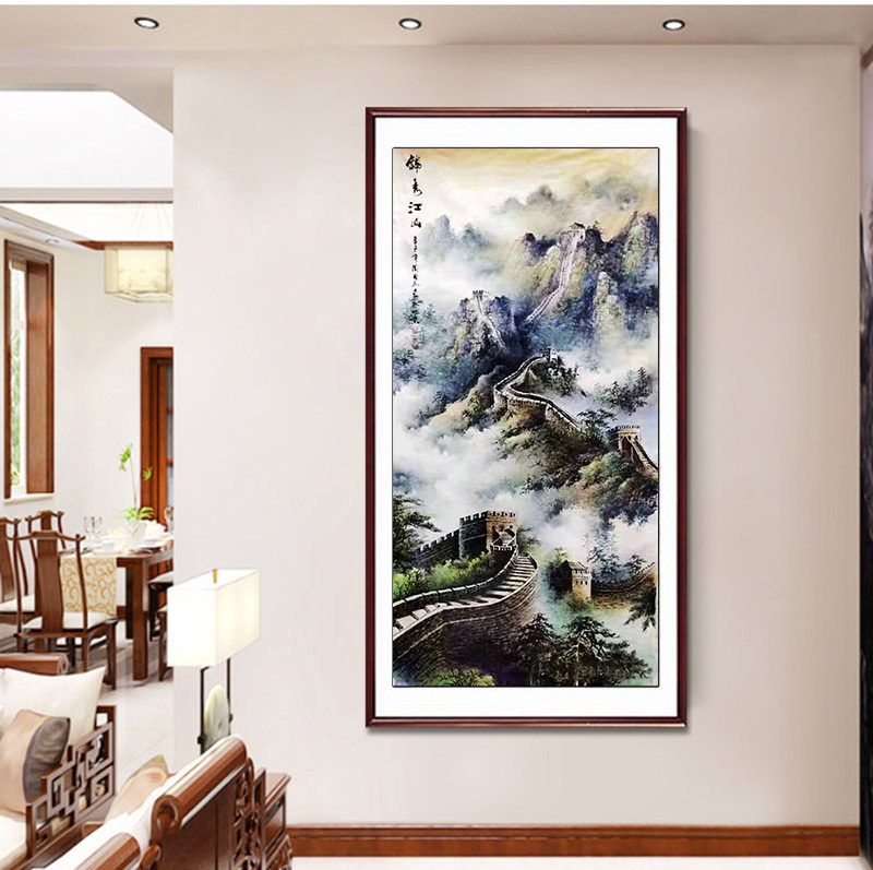 国画山水画旭日东升客厅卧室玄关装饰水墨璧挂画手绘真迹四尺竖版,淘宝优惠券,粉丝福利购,淘宝优惠卷