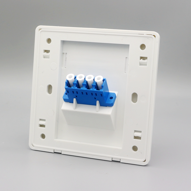 86型四芯LC光纤面板插座LC-LC四联光纤耦合器墙壁网络宽带插座-图1