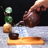 Большой кунг -фу Тант горшок бамбук деревянный нижний поднос пурпурный песчаный чайт, гостиница, отель кунг -фу, кастрюль, керамический, здоровье, тушеное суп горшок