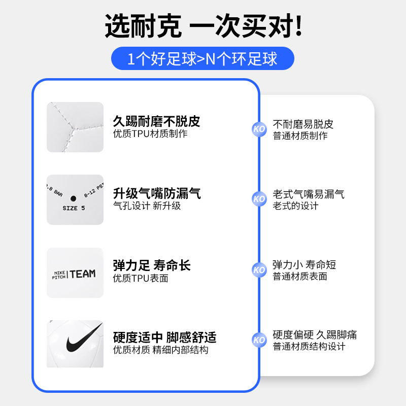 Nike耐克足球儿童小学生专用球4号成人5号中考专业比赛训练DH9796