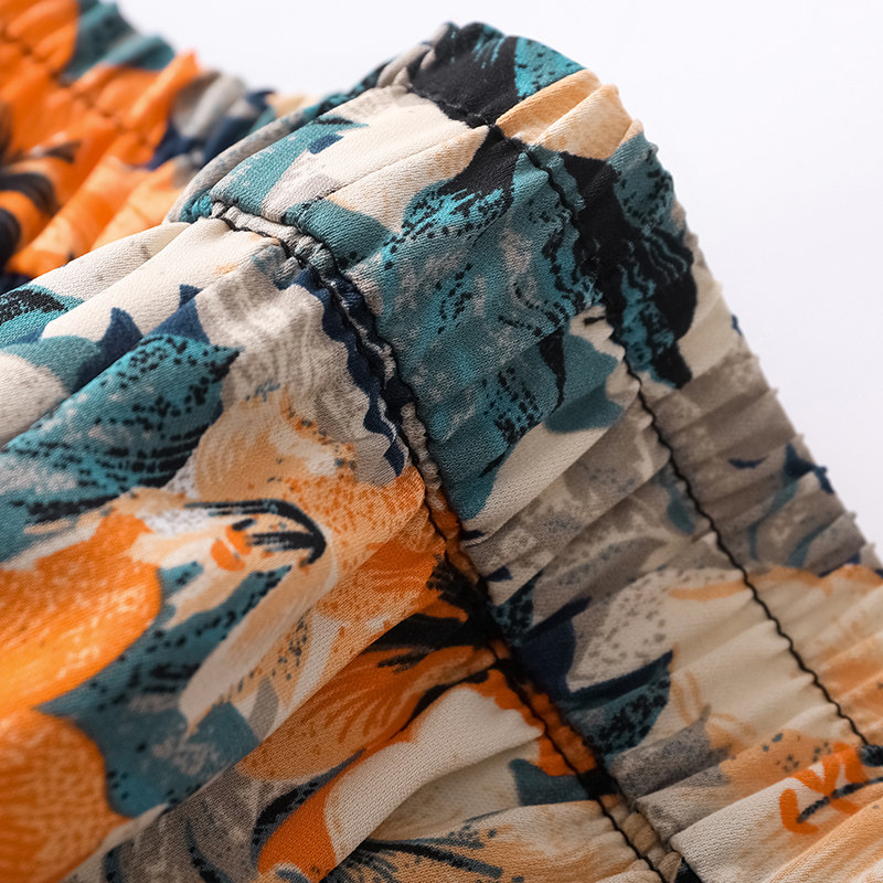 花裙裤夏季高腰妈妈大摆裤裙跳舞裙 meovetti大码女装