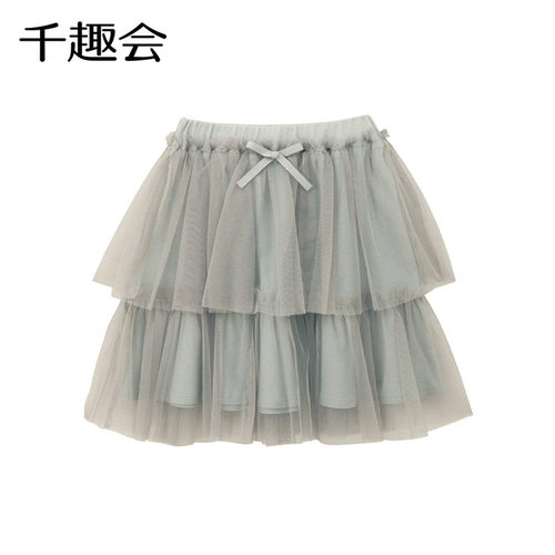 千趣会童装春秋款女童宝宝双层网纱洋气公主裙半身裙蓬蓬裙 - 图2