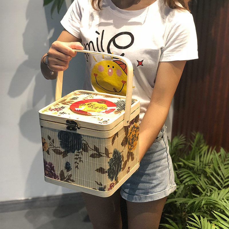 润之禧月饼礼盒装广式流心蛋黄竹篮 润之禧月饼