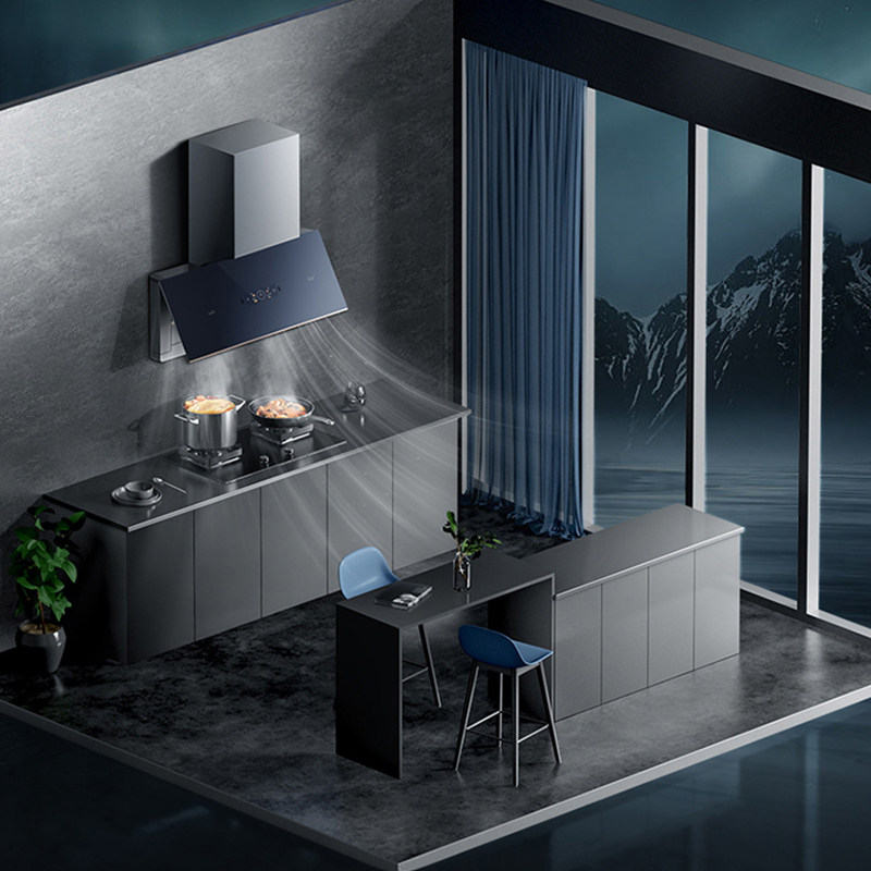 华帝x7梵高超薄双腔抽油烟机燃气灶 华帝正盟烟灶消套装