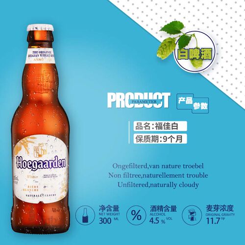 行货比利时风格小麦福佳精酿白啤女士果味啤酒248ml*24瓶组合整箱 - 图0