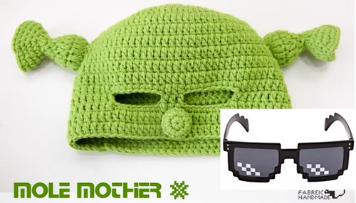 Трикотажный зеленый забавный мультяшный слайм, шлем, шапка, DIY, монстрик, подарок на день рождения