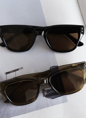 复古橄榄绿猫眼偏光太阳镜女防紫外线UV400开车驾驶镜男圆脸墨镜