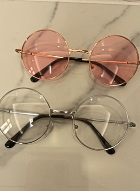 复古圆框个性太子镜红色chic女墨镜金属圆脸显瘦太阳镜男开车专用