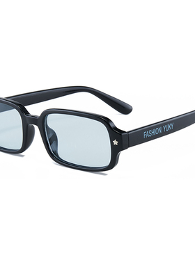 欧美复古窄框时尚个性太阳镜男女高级感方框玳瑁色墨镜防紫外线潮