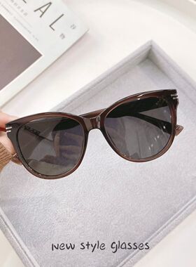 大脸黑色圆框偏光太阳眼镜潮男女同款2026新款高级感防紫外线墨镜