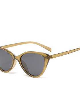 棕茶色复古猫眼偏光太阳镜女Y2K辣妹高级感墨镜防紫外线近视眼镜