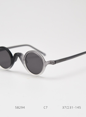 桔绿蓝全灰色小圆框复古太阳镜男女遮阳个性潮网红凹造型墨镜ins