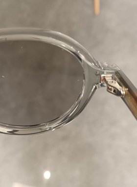 韩版通透感椭圆偏光太阳镜男女板材浅灰防紫外线蓝光墨镜防紫外线