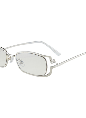 复古金属长方形开口镂空太阳镜男女Y2K辣妹高级感防紫外线墨镜潮