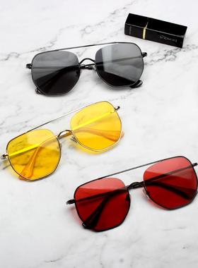 2025新款ins方框男女情侣款红色彩色墨镜网红圆脸太阳镜近视镜潮