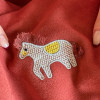 Year of the Horse red dual-purpose pillow that can be carried by hand and folded in the car