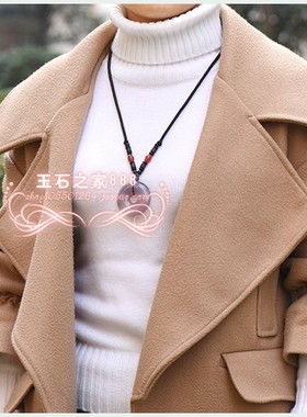 正品天然玛瑙玉髓平安扣吊坠冰种全紫色男女时尚玉石玉坠挂件证书