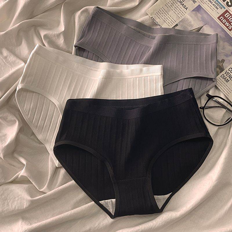 纯棉中腰内裤女纯欲风日系抑菌ins风少女学生亲肤提臀透气三角裤