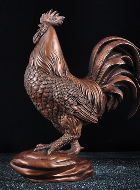紫铜大公鸡摆件招财客厅