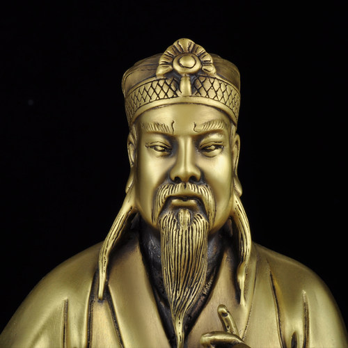 全铜黄大先赤松子像摆件黄初平养素净正真人家用佛堂道观供奉用品 - 图2