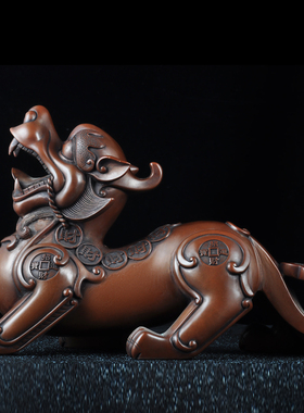 紫铜貔貅摆件风水招财客厅