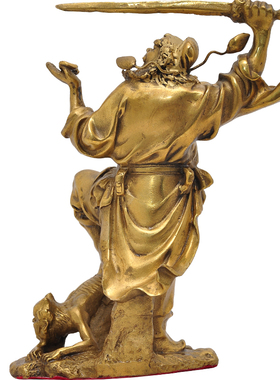 天师钟馗黄铜神像客厅风水工艺品