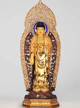 纯铜西方三圣观世音菩萨工艺品