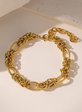 欧美潮流复古冷淡风钛钢手链