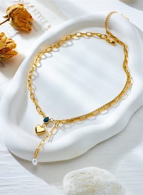 欧美小众时尚设计双层混搭项链