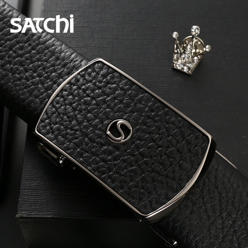 沙驰真皮男商务休闲官方纯牛皮裤带 satchi沙驰腰带/皮带/腰链