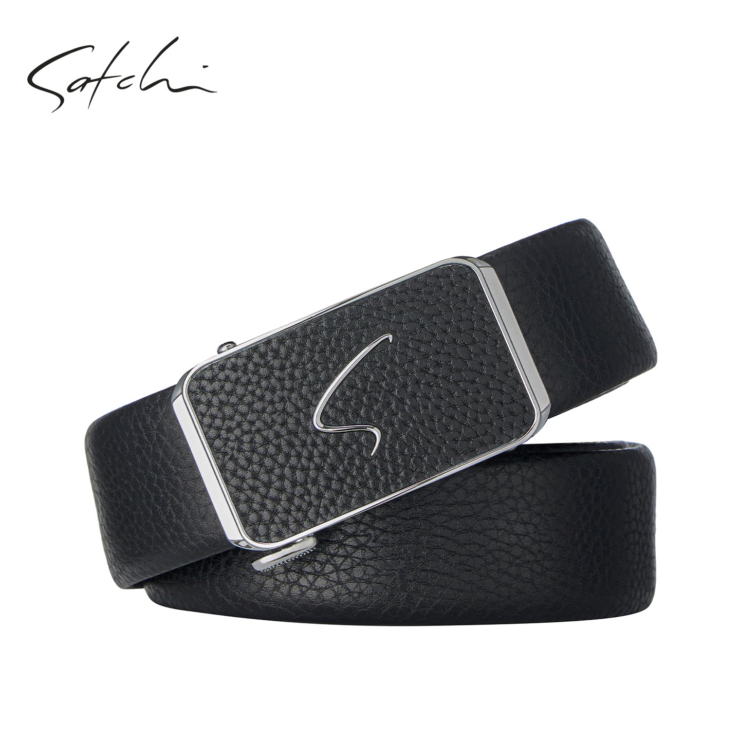 沙驰皮带男真皮商务大气头层牛皮裤带休闲正品内穿自动扣腰带潮