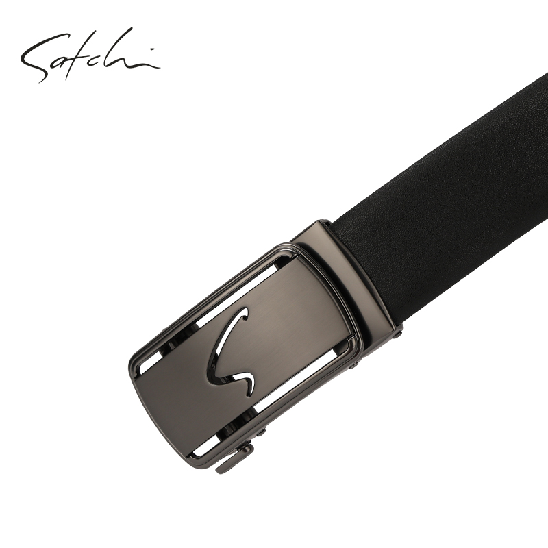 沙驰男士自动扣青年纯头层牛皮皮带 satchi沙驰腰带/皮带/腰链