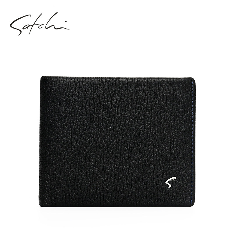 沙驰真皮青年简约头层票夹商务男包 satchi沙驰钱包