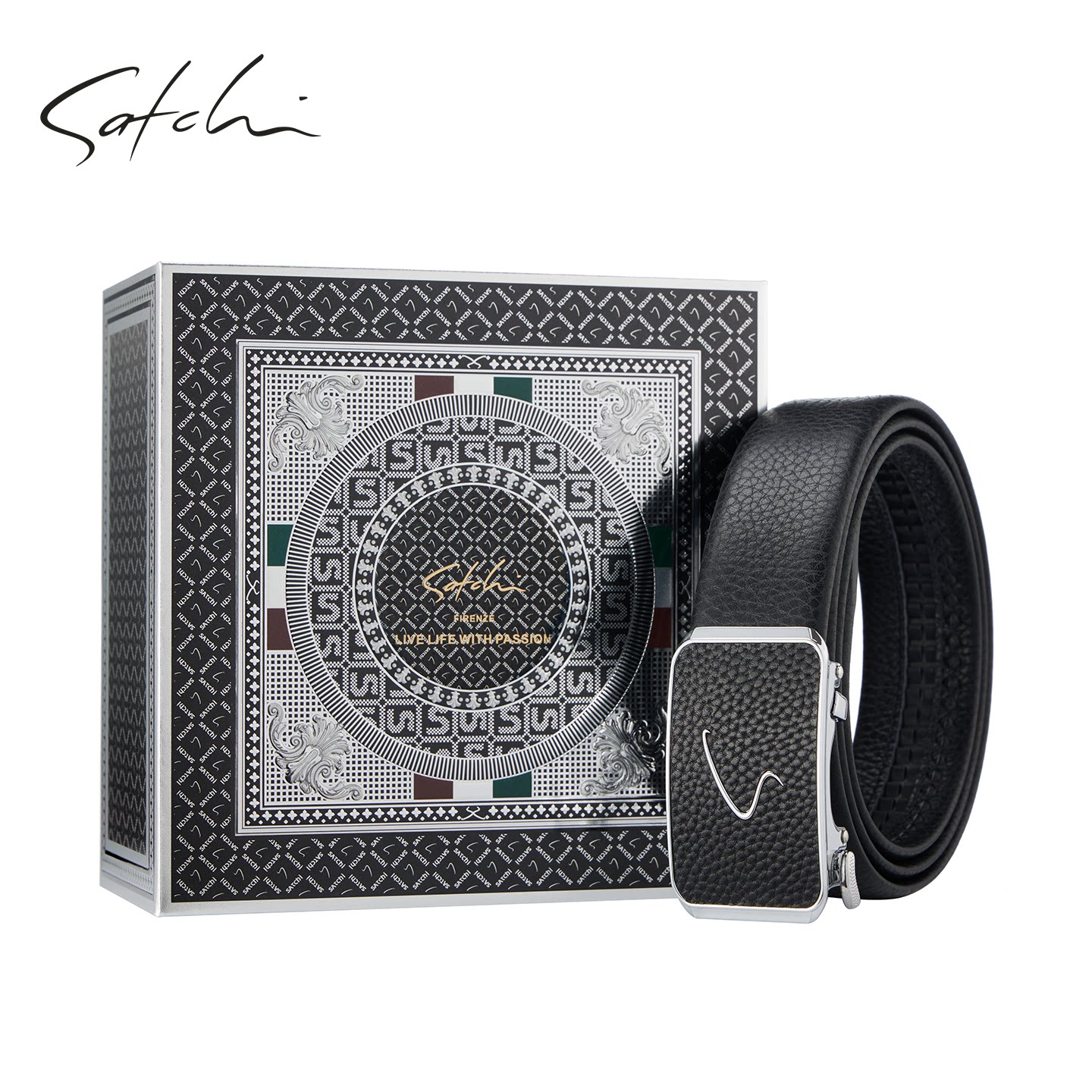 沙驰皮带男真皮商务大气头层牛皮裤带休闲正品内穿自动扣腰带潮